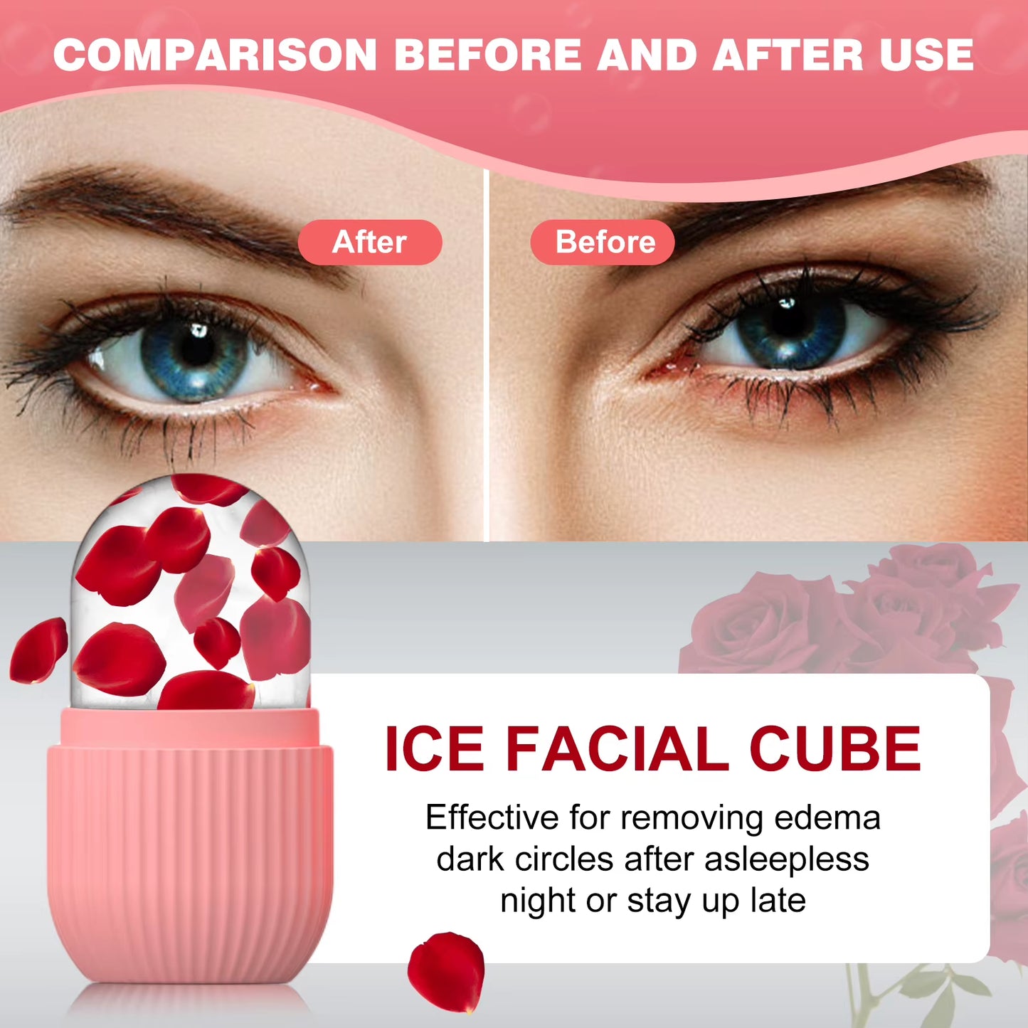1Pc Silicone Face Ice Cube Mold for Beauty and Skin Care Silicon Face Ice Roller
