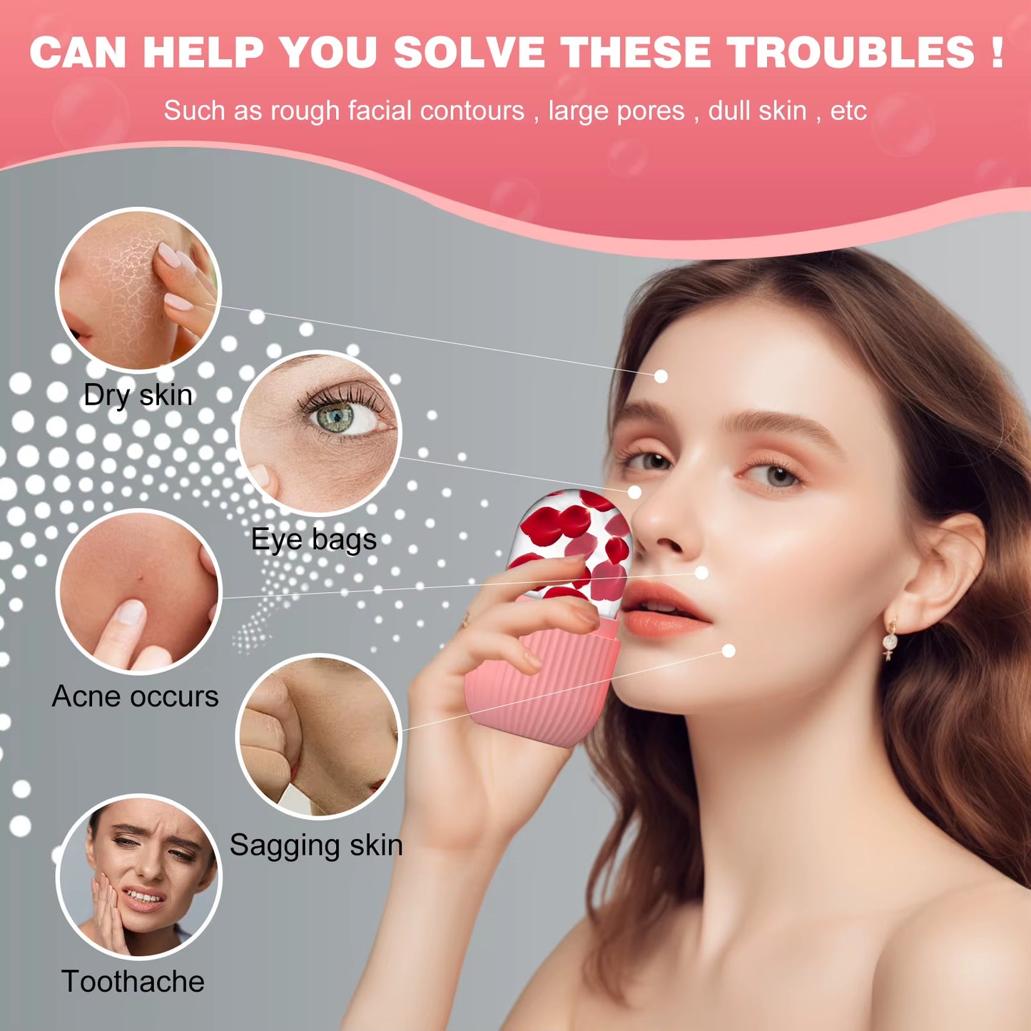 1Pc Silicone Face Ice Cube Mold for Beauty and Skin Care Silicon Face Ice Roller