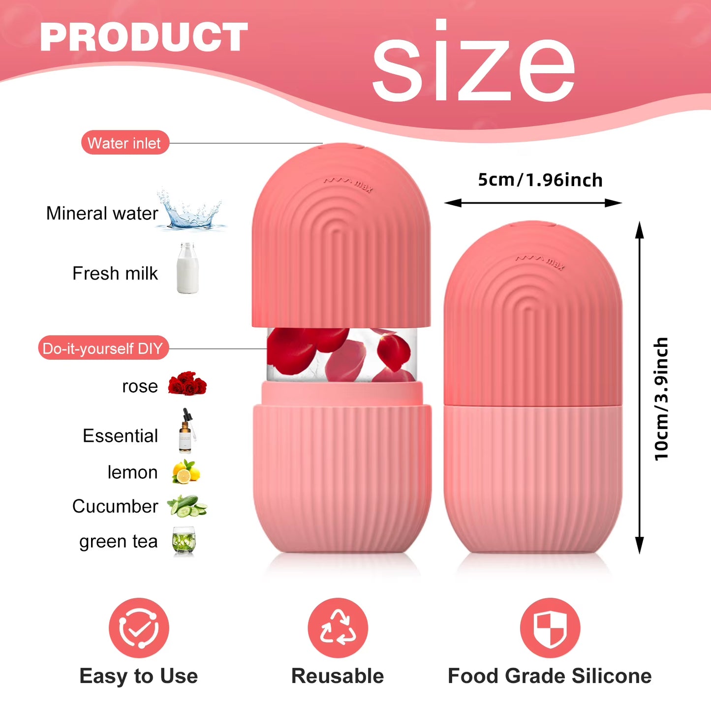 1Pc Silicone Face Ice Cube Mold for Beauty and Skin Care Silicon Face Ice Roller