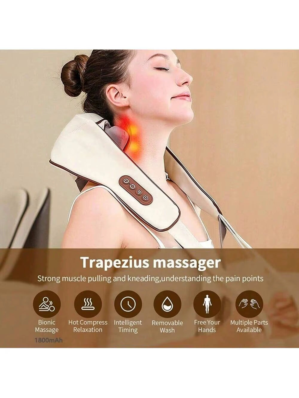 Manual Wooden Massage Roller Hand Push Handheld Body Massage Tool Full-Body Household Trigger Point Massager Face Shoulder Neck