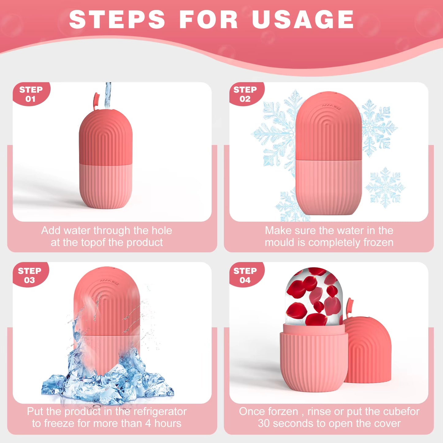 1Pc Silicone Face Ice Cube Mold for Beauty and Skin Care Silicon Face Ice Roller