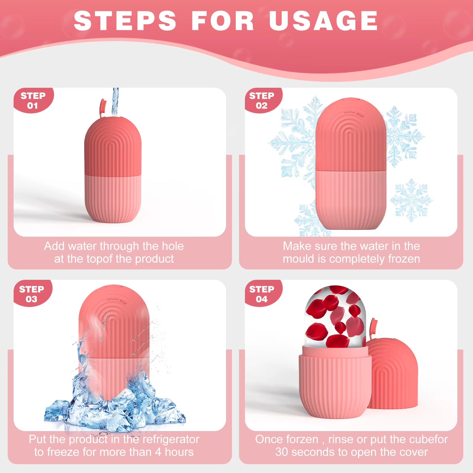 1Pc Silicone Face Ice Cube Mold for Beauty and Skin Care Silicon Face Ice Roller