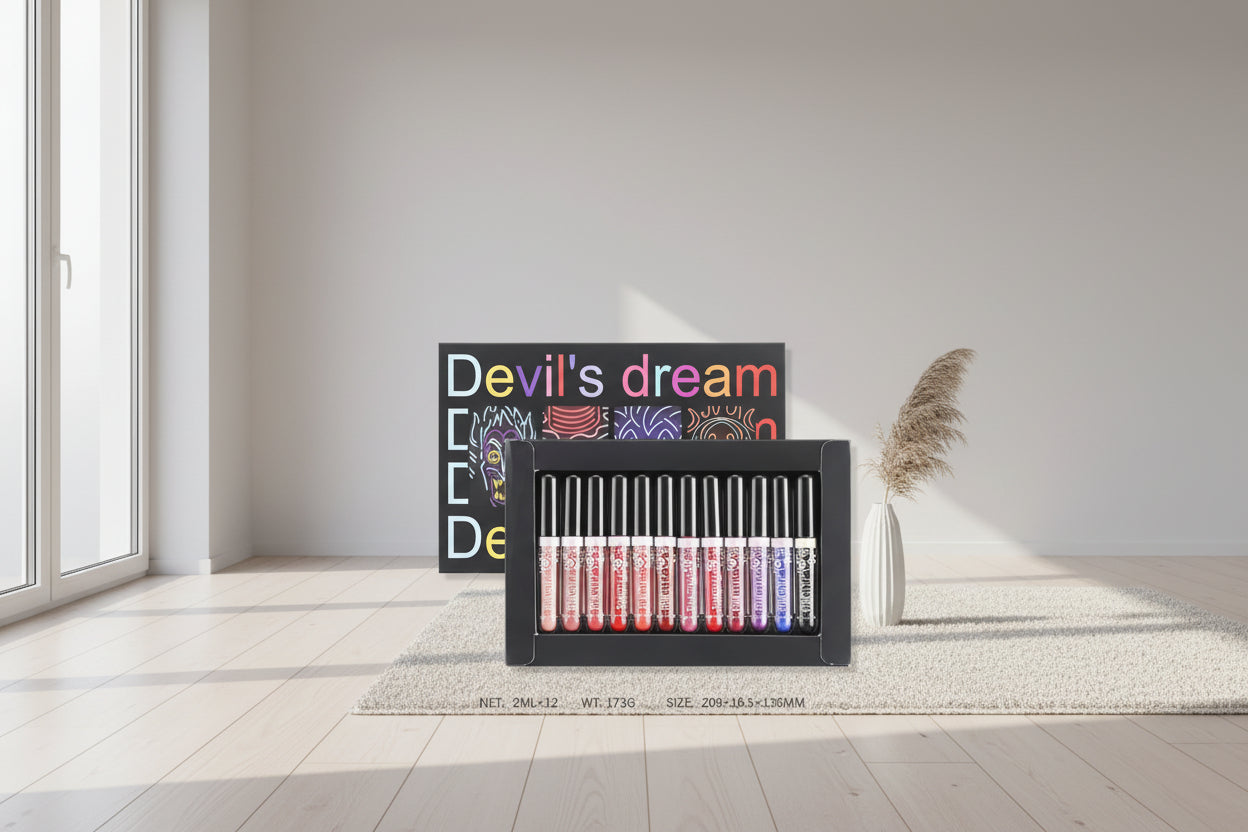 Devil’s Dream™ – 12-Color Glitter Lip Gloss & Lip Tint Kit